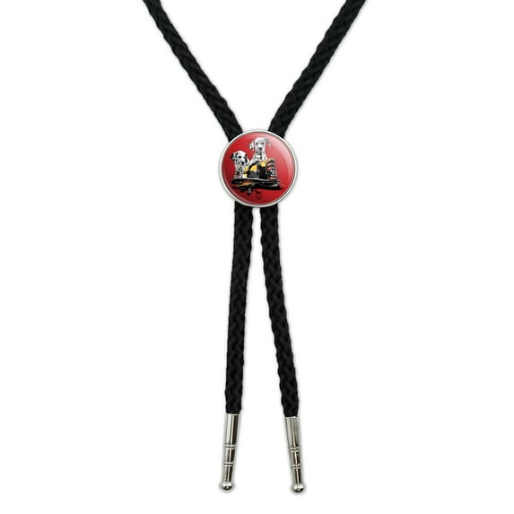 Dalmatian Dogs Firefighter Fire Helmet Western Southwest Cowboy Necktie Bow Bolo Tie