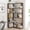 Dark Brown + MDF, variant on Dark Oak 35.43" Extended 6-Tier L-Shaped Corner Bookshelf, Left Widened Freestanding Wooden Bookcase, Anti-Tip Display Storage Shelf for Living Room Bedroom Office