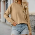thumbnail image 2 of Wdgfv Chunky Knit Pullover Women Women's Soft Knit Pullover Sweater Long Sleeve Casual Comfortable Everyday Wear Warm Winter Fall Tops Versatile Stretchy, 2 of 5