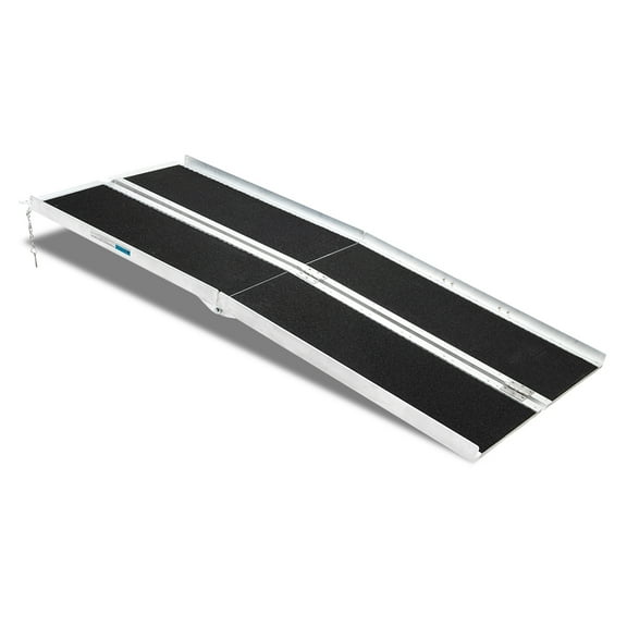 Zimtown (96" x 28") Non-Skid Aluminum Wheelchair Loading Traction Ramp Lightweight Folding Portable
