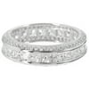 PORI Jewelers Micropave CZ Sterling Silver Princess-Cut Eternity Band Ring, Available in 7 Sizes