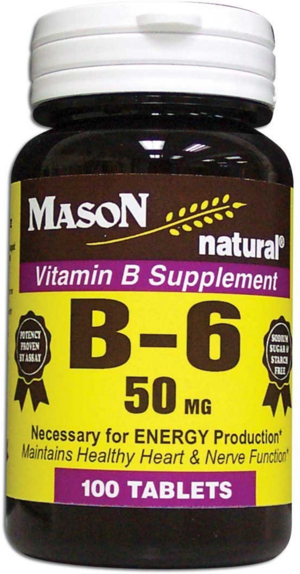 Mason Natural Vitamin B6 50 mg Tablets 100 Each