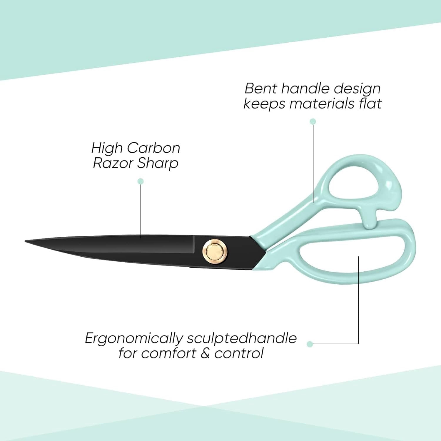 Professional Tailor  Heavy Duty - Multi-Purpose Sewing Fabric  for Leather  Industrial  Shears  Office Arts, and Crafts (9 Inch) Green