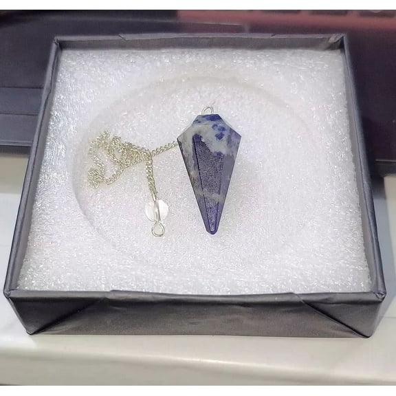 Blue Sodalite Pendulum Healing Crystal Gemstone for Home Decor Reki Energy Use