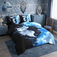 thumbnail image 2 of Erosebridal Yin Yang Black White Wolf Print Twin Bedding Sets, Cloudy Sky Bedding Comforter Set for Men and Women, Black Reversible 7-Piece, 2 of 6