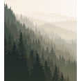 thumbnail image 3 of Forest Queen Size Duvet Cover Set, Northern Parts of the World with Coniferous Trees Scandinavian Woodland, Decorative 3 Piece Bedding Set with 2 Pillow Shams, Cream Tan Dark Green, by Ambesonne, 3 of 3