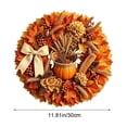 thumbnail image 3 of Fall Thanksgiving Wooden Wreath Sign Flat Printed Maple Pumpkin Harvest Wall Decor 11.8 Inch for Front Door Porch Window Mantel Indoor Outdoor, 3 of 6