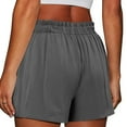 thumbnail image 4 of Inleife Drawstring Shorts for Women on Sale Women's Solid Color Cotton And Linen Loose Casual Wide-leg Short Pants Dark Gray XXL, 4 of 6