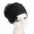 thumbnail image 2 of Chapeau Rétro pour Femmes avec Grandes Fleurs, Turban Jaune, 2 of 2