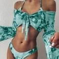 thumbnail image 6 of Cheers US Women's Strappy Lace Up Cut Out High Leg Bikini Set Three Piece Swimsuit, 6 of 7