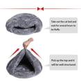 thumbnail image 5 of Cama suave y cálida para gatos, carpa para gatos de invierno, cama para dormir con calefacción automática, cueva de terciopelo para gatos, nido triangular para mascotas de invierno para cachorros de, 5 of 5