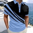 thumbnail image 6 of BRGZLK Mens Golf Shirt Summer Trendy Print Short Sleeve Turn-Down Collar Pullover Casual Business T-Shirts Lightweight Breathable Tennis Shirts Light Blue XL, 6 of 6