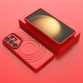 thumbnail image 3 of Strong Magnetic for Samsung Galaxy S25 Ultra Case, Military Grade Drop Protection, Compatible with MagSafe, Built-in Camera Cover Kickstand, Matte Slim Phone Cover for Samsung Galaxy S25 Ultra, Red, 3 of 5