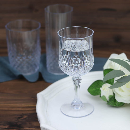 Plastic Glasses - Crystal Cut Wine Glasses