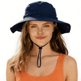 thumbnail image 5 of HLLMAN Womens Packable Sun Hat with Strap,Wide Brim Bucket Hat for Fishing,Beach,Gardening, 5 of 6