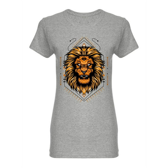 Artistic Sacred Lion Head Shaped T-Shirt Women -Image by Shutterstock, Female Large
