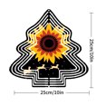 thumbnail image 7 of Stylish Metal Hanging Tree-Shaped Wind Spinner with Sunflower Center & Reindeer Silhouettes - Perfect for Garden & Yard Decor, 7 of 7