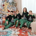 thumbnail image 5 of Family Matching Christmas Pajamas Set Tree Letter Plaid Print Holiday Pajamas Sleepwear, 5 of 7