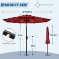 thumbnail image 2 of 9FT Outdoor Patio Market Umbrella with 32 Solar LED Lights – Tilt & Crank Adjustment, 8 Sturdy Ribs, Waterproof UV-Resistant Sunshade for Pool, Deck & Backyard, 2 of 7