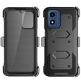 thumbnail image 4 of For Motorola Moto G Play 4G 2024 Case, Takfox Heavy Duty Rugged Defender Full Body Protection Phone Case Cover with Swivel Belt Clip Holster & Built in Screen Protector - Black, 4 of 7