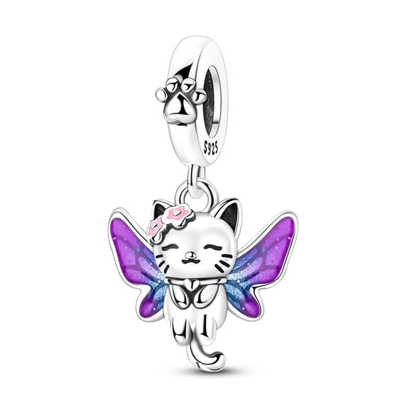 Butterfly Cat Charm, Compatible with Most Bracelet, Charm for Bracelet