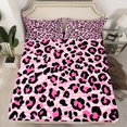 thumbnail image 2 of Homewish Cheetah Print 4 Pieces Queen Sheet Sets for Female Men,Black Pink Ultra Soft Flat Sheet,Geometric Stripes Queen Fitted Sheet,Ultra Soft Home Decor, 2 of 7
