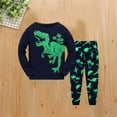 thumbnail image 2 of Atogsazn Toddler Baby Boy Girl Casual Clothes Set Dinosaur Print Long Sleeve Sweatshirt and Pants 2 Piece Set Outfit 2-3 Years Black, 2 of 3
