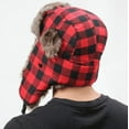 thumbnail image 5 of Gorro de trampero de invierno – Gorros de aviador ruso Ushanka Trooper para hombres y mujeres – Gorro esquimal de nieve con orejeras para clima frío (leñador), 5 of 5