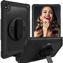 Kebiory for TCL TABMAX 10.4 Inch Tablet Case,Shockproof 360 Rotating Stand Hand&Shoulder Strap Kids Friendly Case for Nokia T20/TCL Tab Pro 5G(Model: 9198S)/VASTKING KingPad M10 Tablet(Black Black)