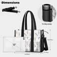 thumbnail image 5 of Teacher Tote Bag,White Ballerina Unicorn Pattern Teacher Utility Tote Bag,Large Work Tote Bags for Women with Multiple Pockets,Top Zipper Closure,13.8x10.6x6.7 Inch, 5 of 5