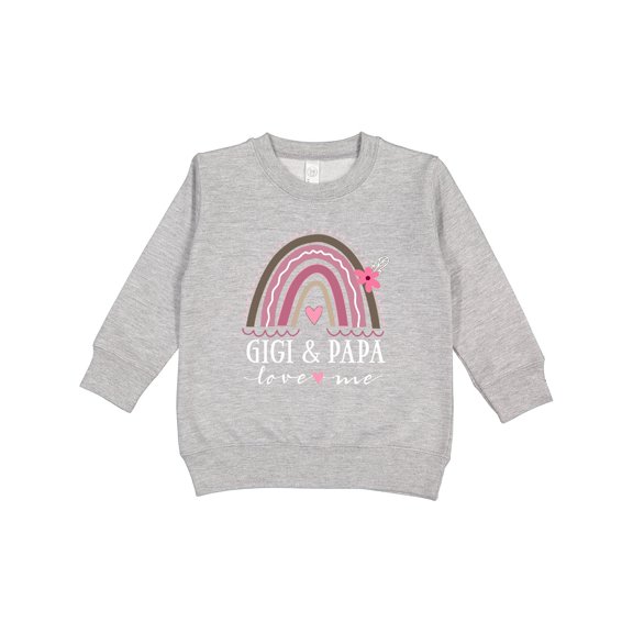 Inktastic Gigi and Papa Love Me Rainbow Toddler Sweatshirt