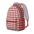 thumbnail image 2 of Red and White Checkered Backpack for School,Cute School Bag,Schoolbag with Adjustable Shoulder Straps & Padded Back,15.3"x11"x6.7", 2 of 6