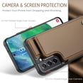 thumbnail image 2 of for Samsung Galaxy S21 FE Premium PU Leather Back Case, Multiple Card Slots Design, Double Magnetic Clasp Study Kickstand RFID Blocking Classic Phone Cover for Samsung Galaxy S21 FE, Brown, 2 of 9