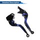 thumbnail image 5 of Palancas de freno y embrague cortas y largas para Kawasaki VERSYS 650 2015-2023, palanca de freno ajustable de motocicleta, aleación de aluminio, cabeza negra, mango azul, 5 of 6