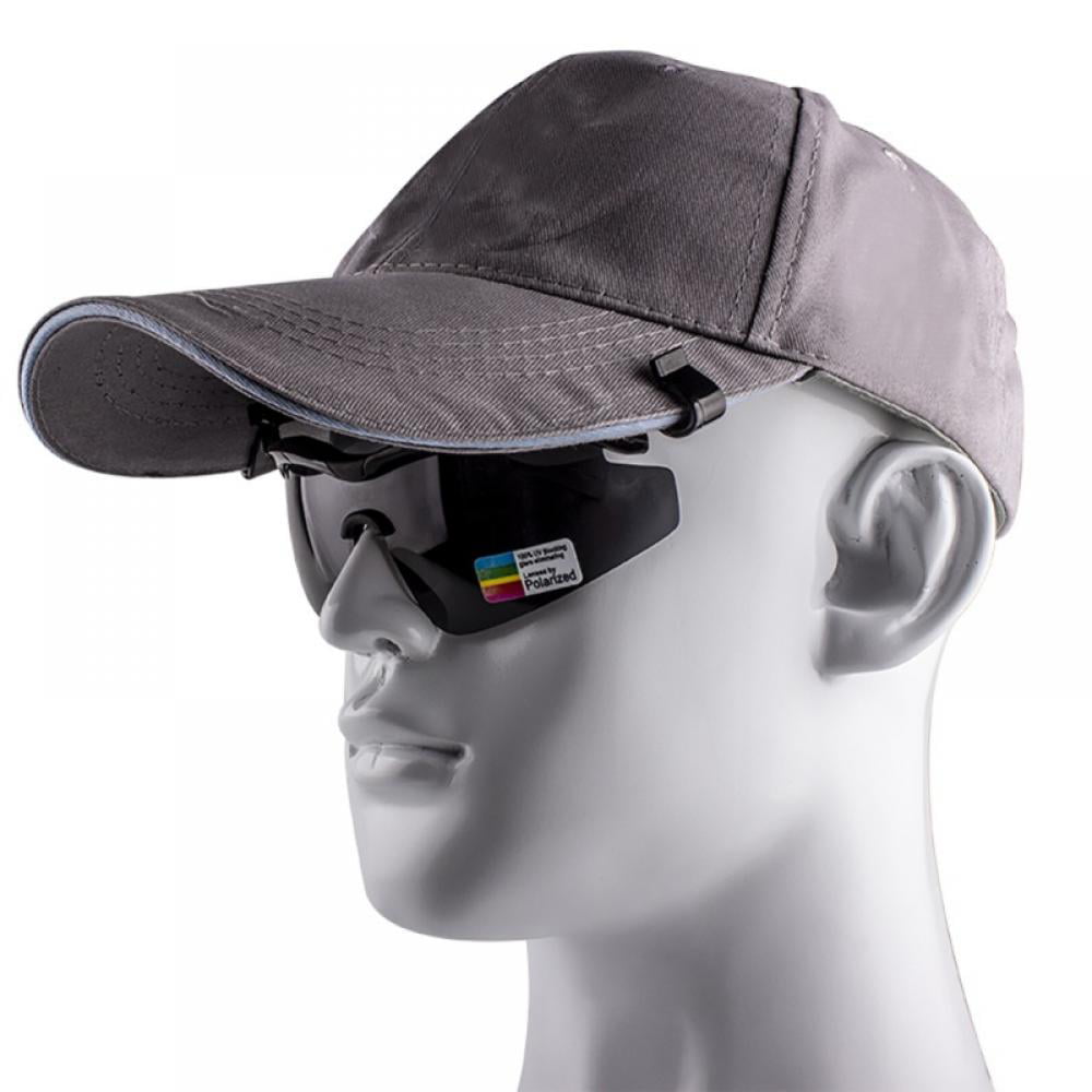 Polarized Fishing Glasses Hat Visors Sport Clips Cap Clip On Hiking Sunglasses 