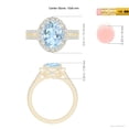 thumbnail image 5 of ANGARA Natural Oval 2.2 ct Aquamarine Split Shank Halo Ring with Diamonds in 14K Yellow Gold for Women (Size-10x8mm) | March Birthstone, Anniversary, Jewelry Gift for Women | Natural Aquamarine Ring, 5 of 10