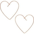 thumbnail image 5 of Humble Chic Hoop Earrings - Open Wire Threader Drop Dangles, 18K Rose Heart, 5 of 8