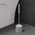 thumbnail image 1 of Toilet Bowl Brush Set with Base, Compact Design Featuring Ergonomic Handle and Hollow Drainage System for Bathroom Cleaning and Storage, 1 of 7