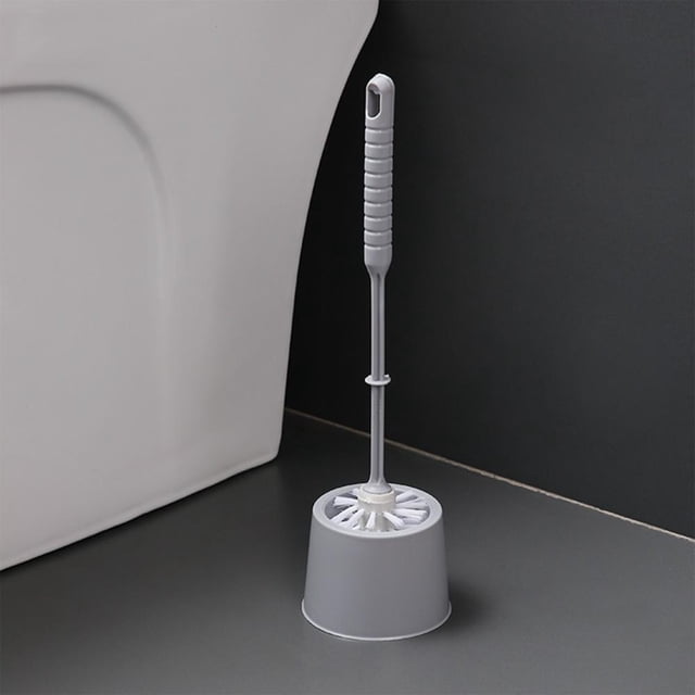 Toilet Bowl Brush Set with Base, Compact Design Featuring Ergonomic Handle and Hollow Drainage System for Bathroom Cleaning and Storage