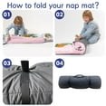 thumbnail image 5 of AOLOA Personalized Toddler Nap Mat with Name – Fox Theme Roll-Up Sleeping Mat for Preschool Daycare, Removable Pillow Soft Minky Blanket, Custom Kids Nap Mat for Girls, Ideal for Travel or Camping, 5 of 8