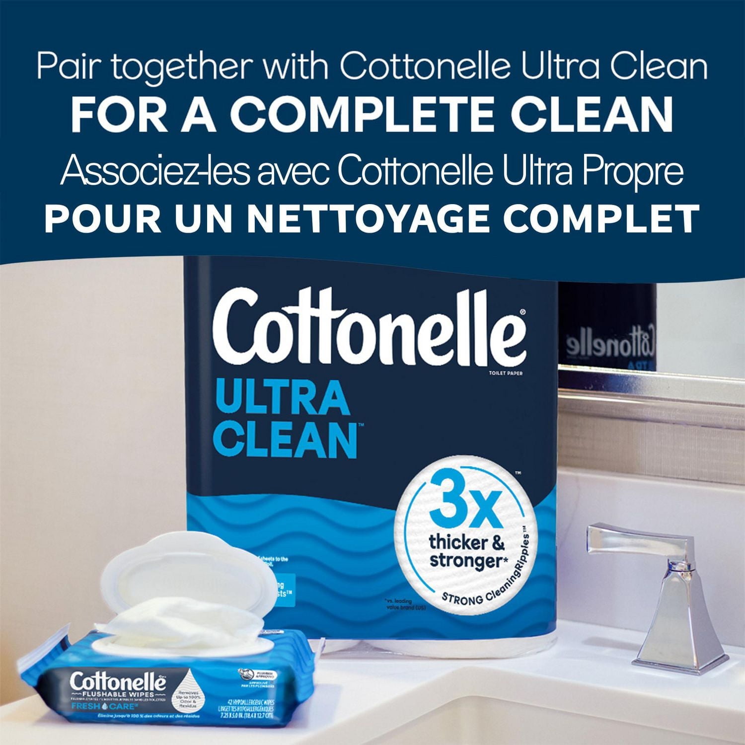 Cottonelle Flushable Wet Wipes Flip-Top Pack, 336 Count