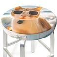 thumbnail image 3 of Haiem Surfing Cat Sun Print Cushion Round Bar Chair Seat Cover Bar Chair Cushion Covers Elastic Washable Bar Chair Cover,Protects from Scratches and Stains-12 inch, 3 of 7