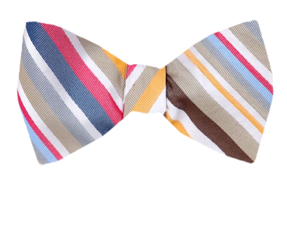 Buyyourties Men's Yellow and Gold Silk Self Tie Bowtie Tie Yourself