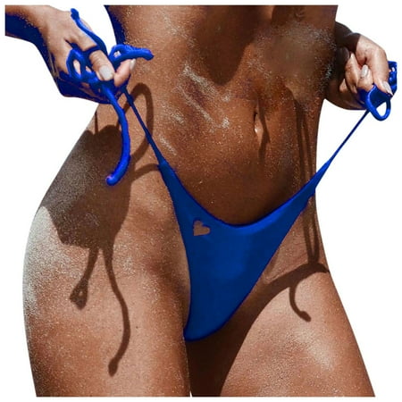 Fshinging Summer Women S Swim Shorts Lace Up Low Waist Brazilian Sexy Heart Cutout Side Tie Strap Thong Panties Brief