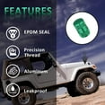 thumbnail image 3 of Green Tire Valve Stem Caps Aluminum Alloy Wheel Rim Air Dust Covers with Rubber Seal Universal Fit Car Truck SUV Motorcycle, Easy Grip, Screw-on, Leakproof, Airtight, Outdoors (10 Pack), 3 of 5