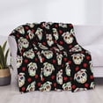thumbnail image 3 of Yiaed colorful Skull dog flower Print Blanket Throw Blanket Soft Cozy Flannel Blanket for Home Bed Sofa Couch Chair-60"x50", 3 of 6