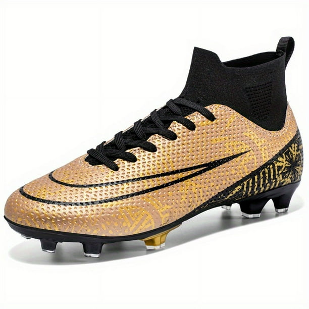 Botas De Fútbol Con Tacos FG Unisex, Zapatos Profesionales De Competición De Entrenamiento Con Cordones Transpirables Antideslizantes Para Exteriores Para Mujeres Y Hombres