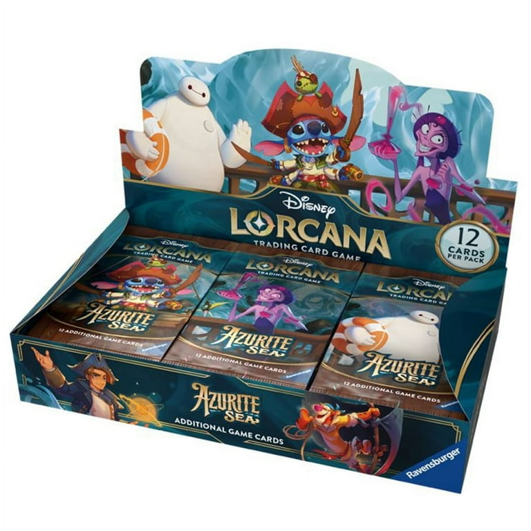 Disney Lorcana Azurite Sea Booster Box, 24 Packs, 12 Cards per