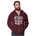 thumbnail image 5 of Breaking Records And Hearts Funny Zip Up Hoodie Men's Women's Brisco Brands 3X, 5 of 6