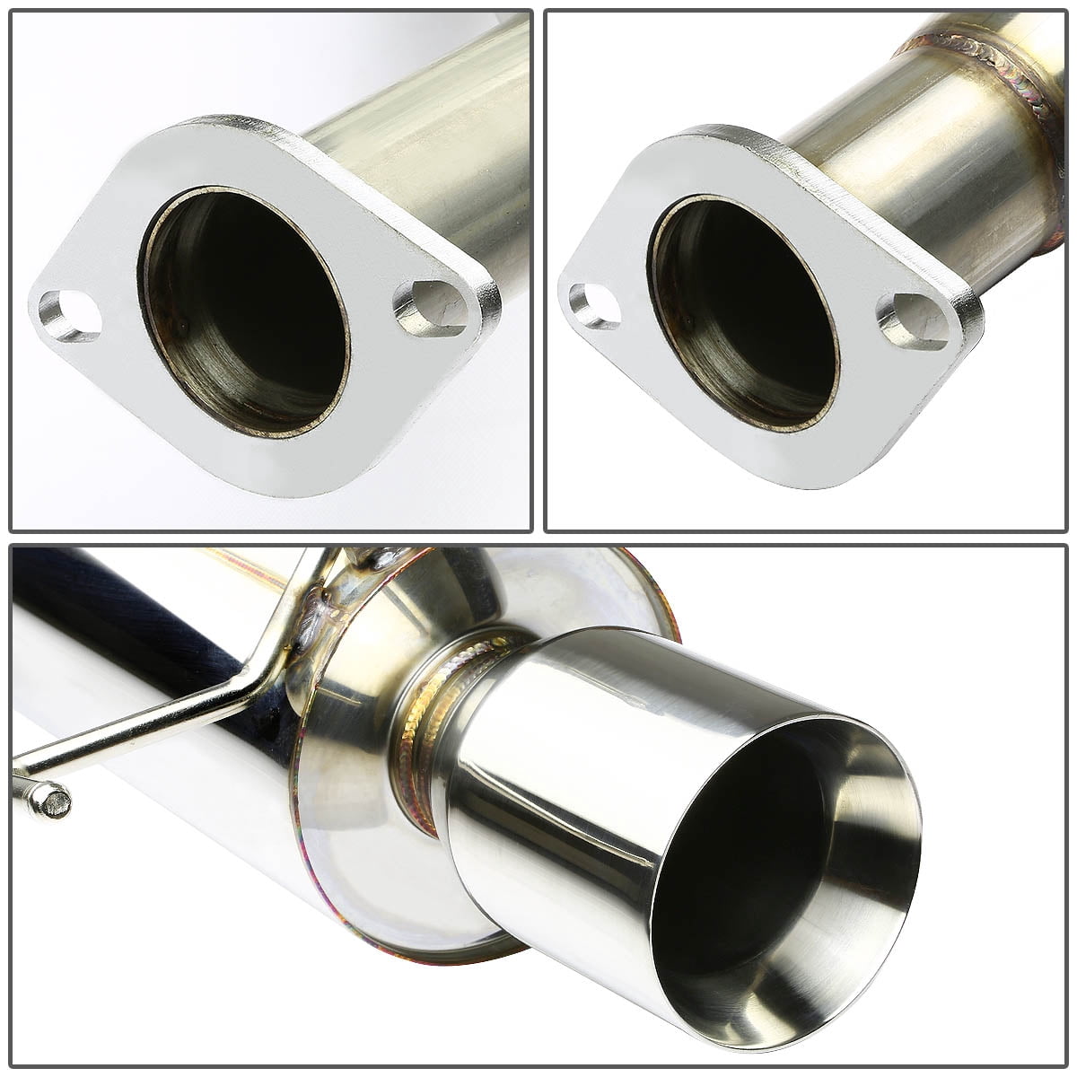 DNA Motoring CBE-IS300-NRT For 2001 to 2005 Lexus IS300 Altezza 2JZ XE10 Stainless Steel 4" Rolled Muffler Tip Catback Exhaust System